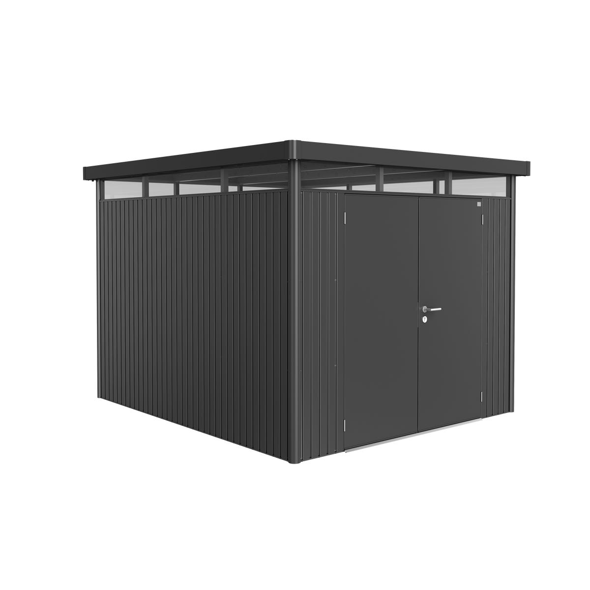 Biohort Domek narzędziowy metalowy Highline H5 podwójne drzwi 275x315x222 cm antracytowy