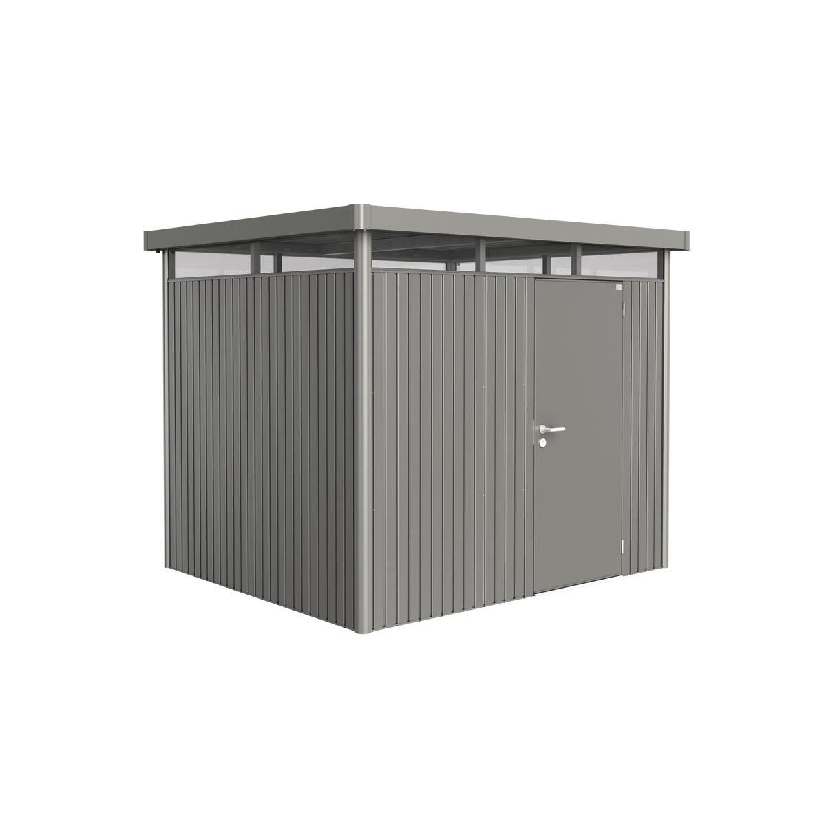 Biohort Domek narzędziowy metalowy Highline H3 pojedyncze drzwi 275x235x222 cm szary