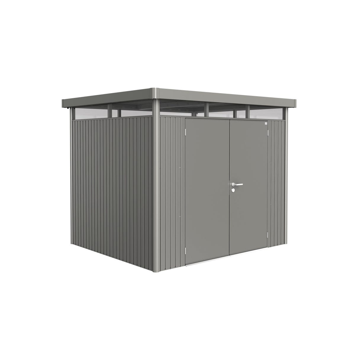 Biohort Domek narzędziowy metalowy Highline H3 podwójne drzwi 275x235x222 cm szary