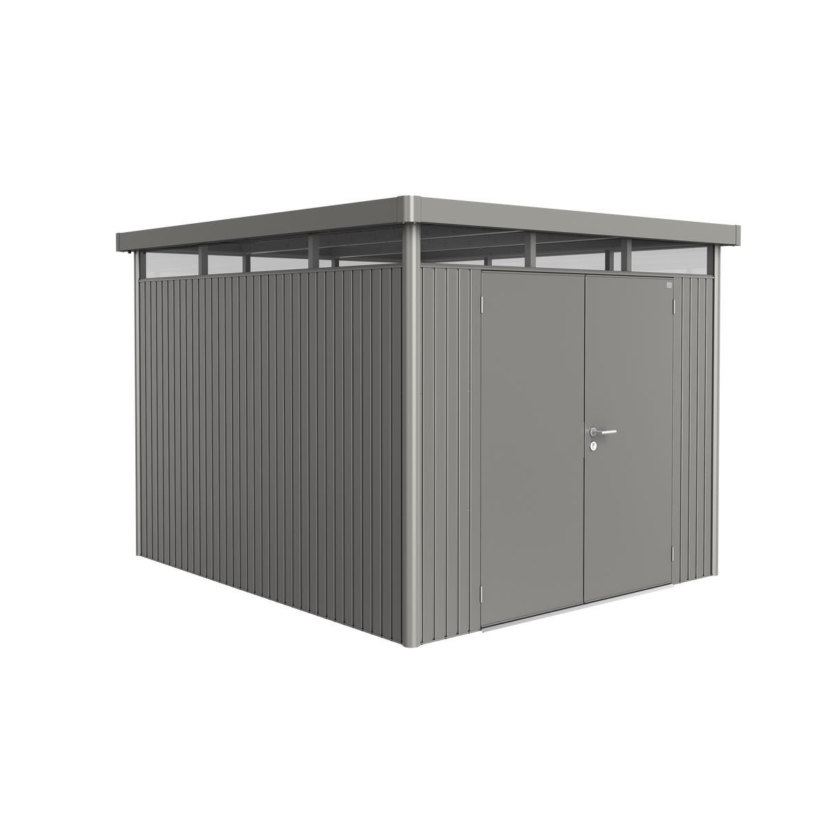 Biohort Domek narzędziowy metalowy Highline H5 podwójne drzwi 275x315x222 cm szary