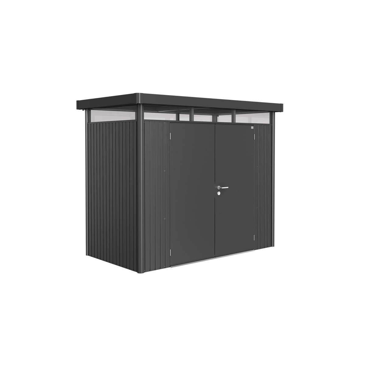 Biohort Domek narzędziowy metalowy Highline H1 podwójne drzwi 275x155x222 cm antracytowy