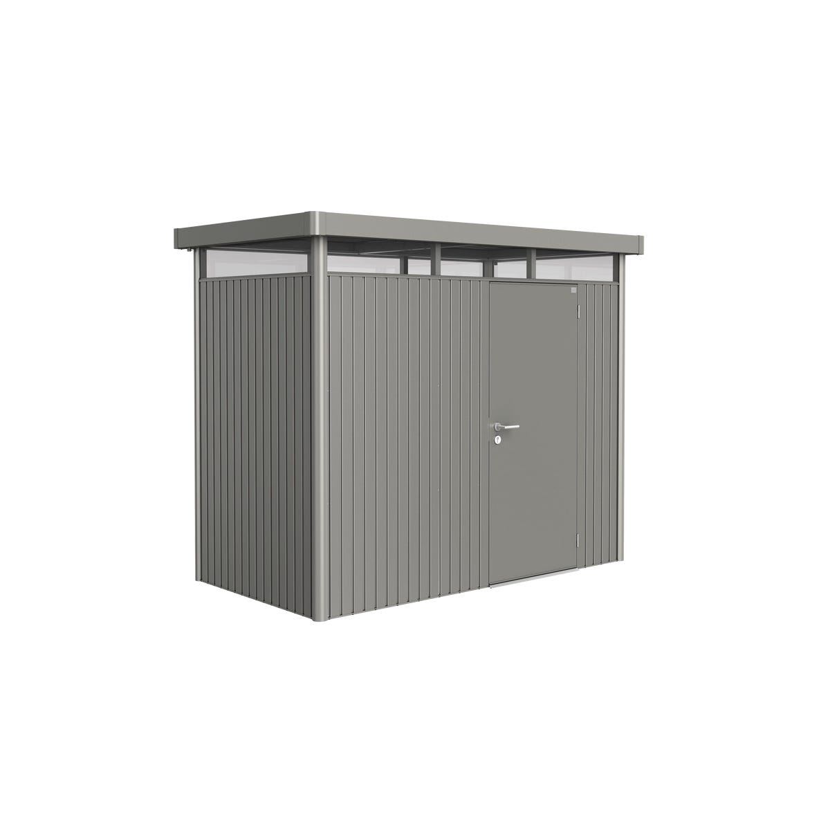 Biohort Domek narzędziowy metalowy Highline H1 pojedyncze drzwi 275x155x222 cm szary