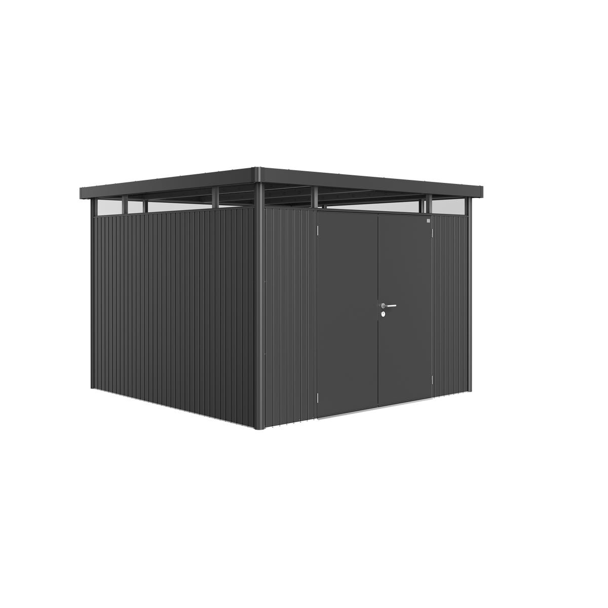 Biohort Domek narzędziowy metalowy Highline H6 podwójne drzwi 222x315x222 cm antracytowy