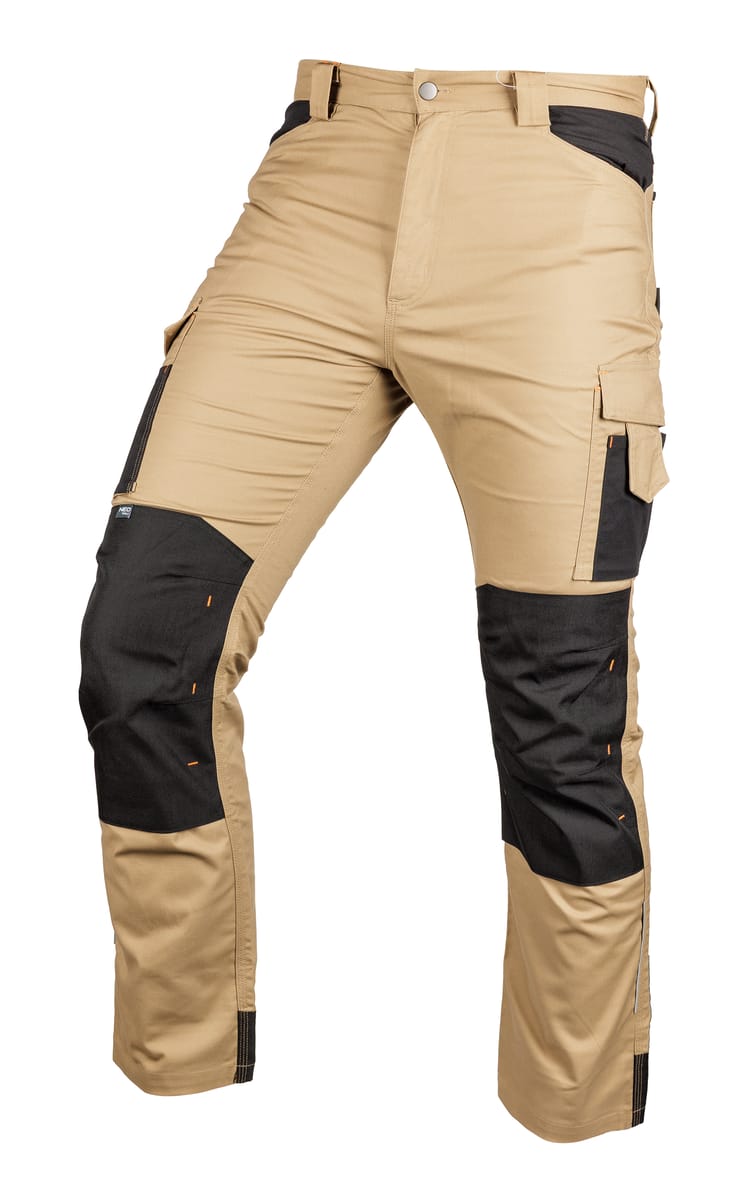 NEO TOOLS Spodnie robocze męskie bawełniane Mix&Match Canvas beżowe rozmiar XS