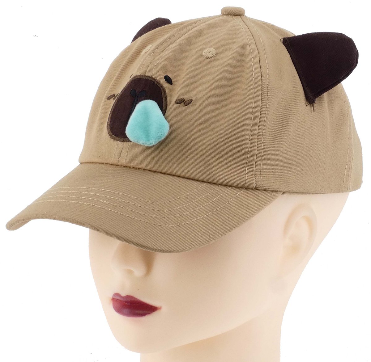 ZABAWNA CZAPKA DZIECIĘCA Z DASZKIEM MARYSJA MORDKA KAPIBARA BRĄZOWA