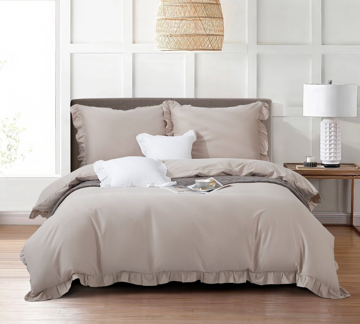 Pościel RUFFY PREMIUM 160x200 cm - Satynowa Bawełna, Elegancka i Oddychająca