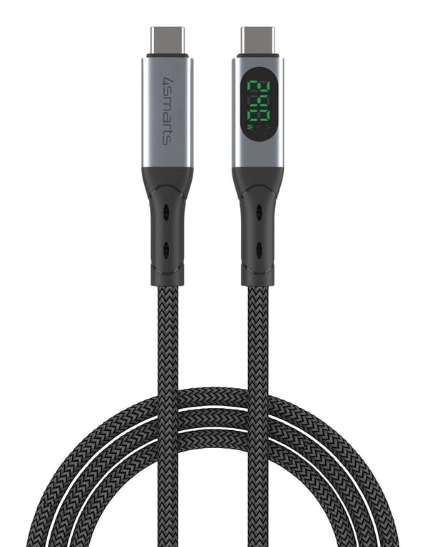 4smarts 541438 kabel USB USB4 Gen 2x2 1,5 m USB C Czarny, Szary