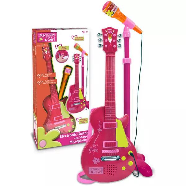 Bontempi: Gitara rockowa z mikrofonem na statywie