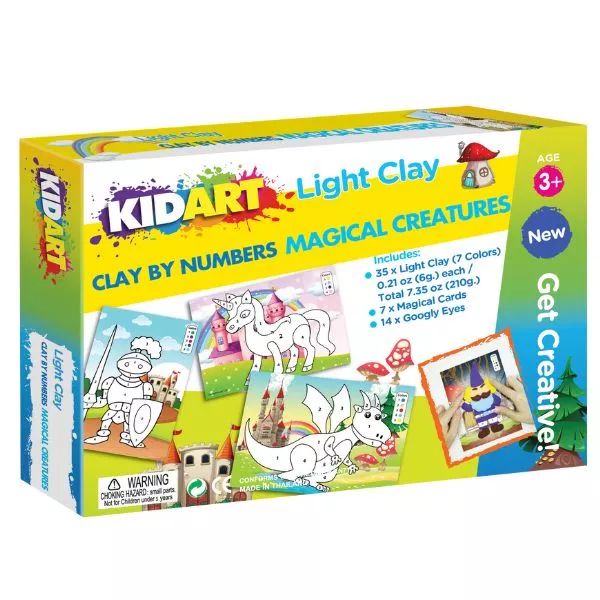 Kid Art: Modeluj według numerów! Zestaw plasteliny - Magiczne stworzenia