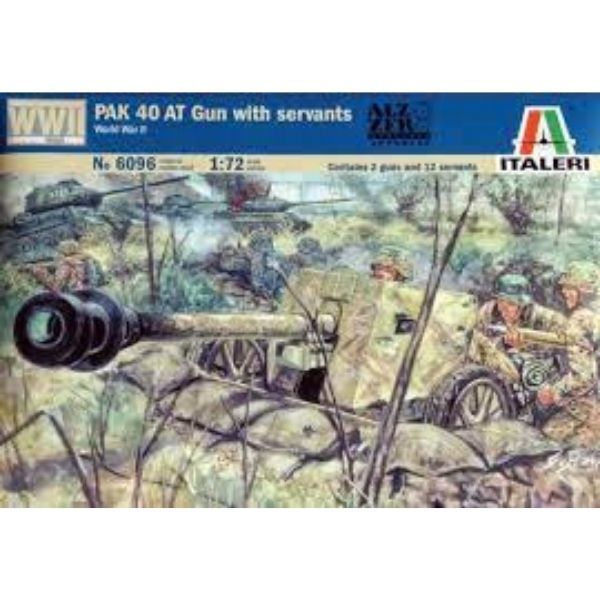 Italeri: Model działa przeciwpancernego PAK 40 z załogą - skala 1:72