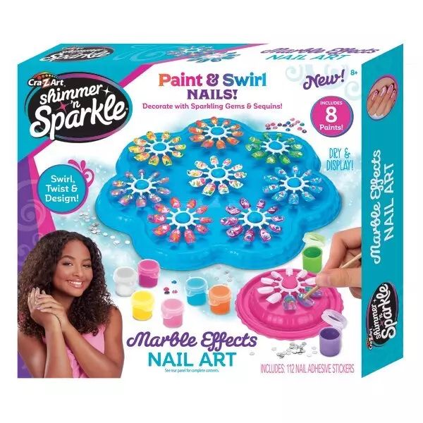 Shimmer and Sparkle: Zestaw do manicure - marmurkowe paznokcie