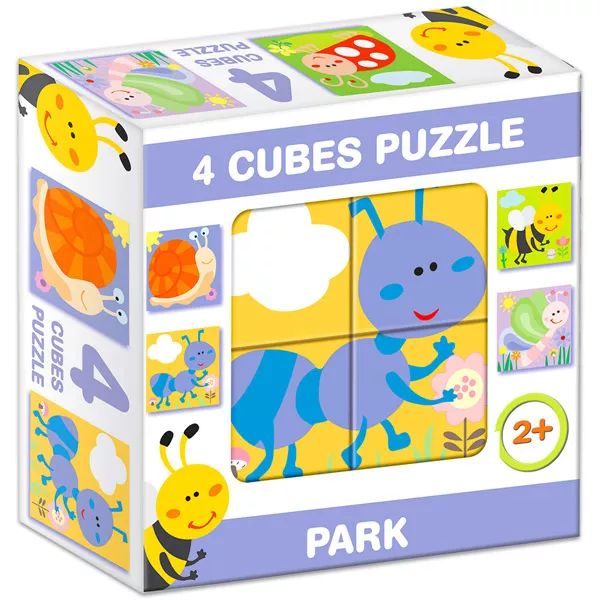 Puzzle z klockami, 4 elementy - Insekty