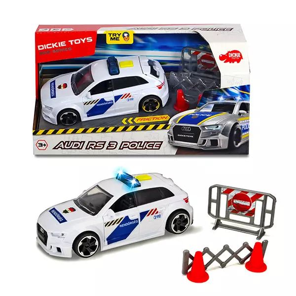 Zabawka Policyjny Samochód Audi RS3, Dickie - 15 cm
