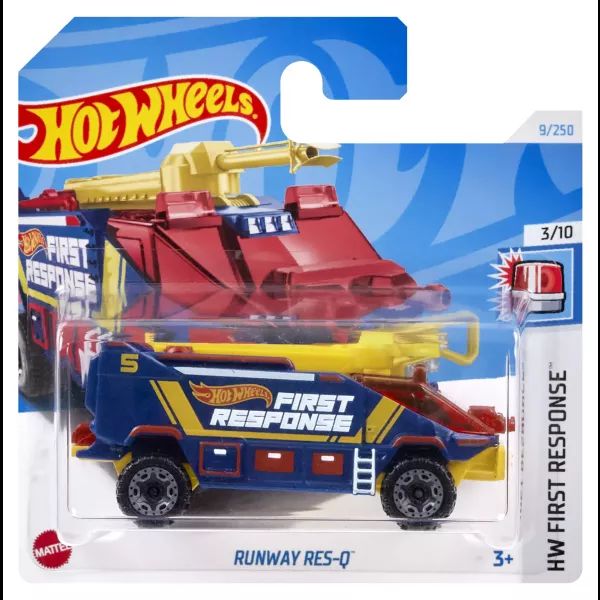 Hot Wheels: Runway Res-Q autko - niebieskie
