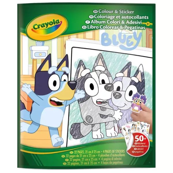 Crayola: książeczka do kolorowania z naklejkami - Bluey