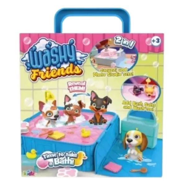 Washy Friends: Kolorowe odkrycie psiaków z jacuzzi i 7 akcesoriami, z 2 figurkami