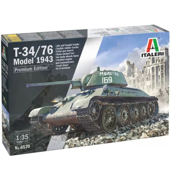 Italeri: Czołg T-34/76 Mod. 1943, zestaw modelarski premium, skala 1:35