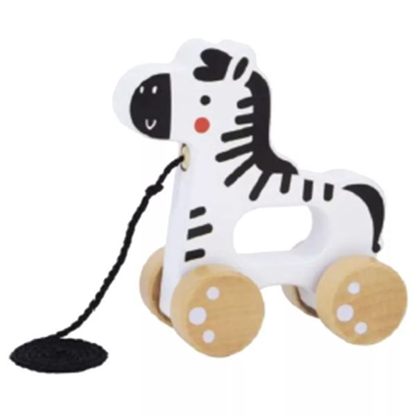 Tooky Toy: Drewniana zebra na sznurku
