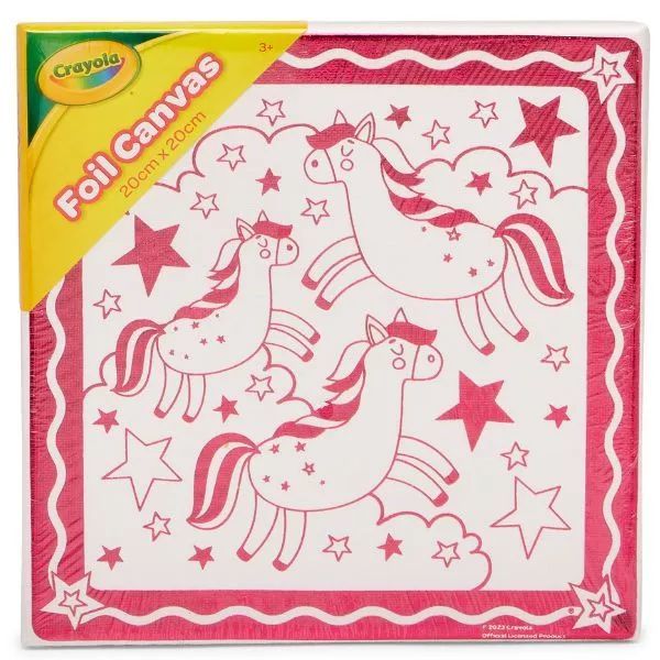 Crayola: Malowanka płócienna z wzorem jednorożca - 20 x 20 cm