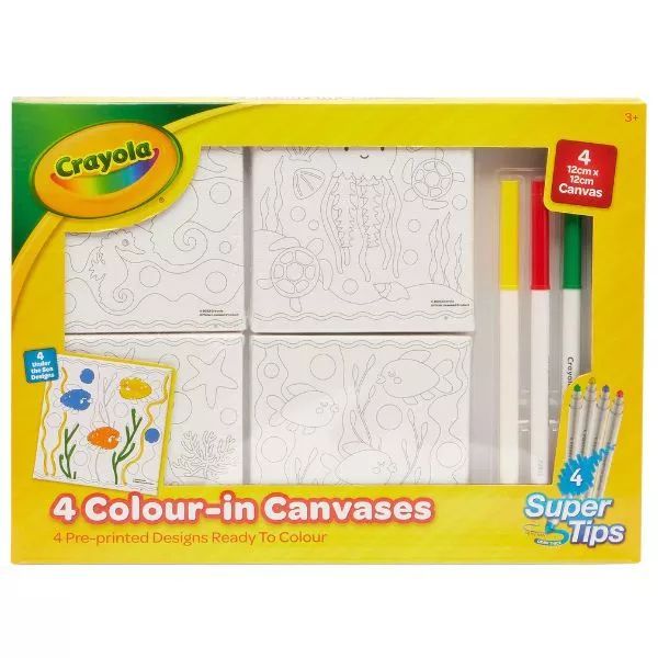 Crayola: Płótno do malowania z markerami, 12 x 12 cm - 4 szt.