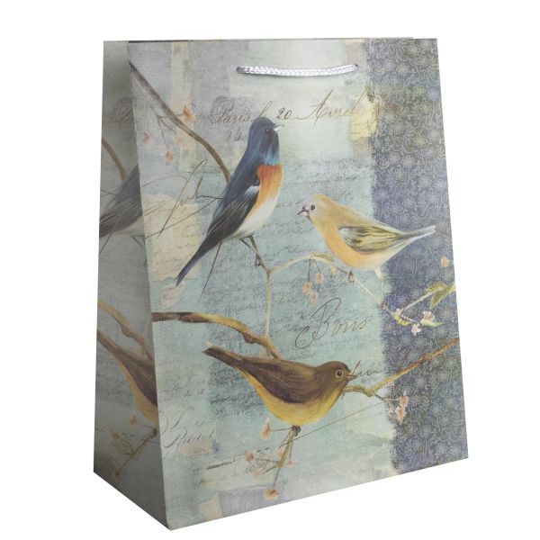 Torba prezentowa z motywem ptaków - 26 x 32 cm