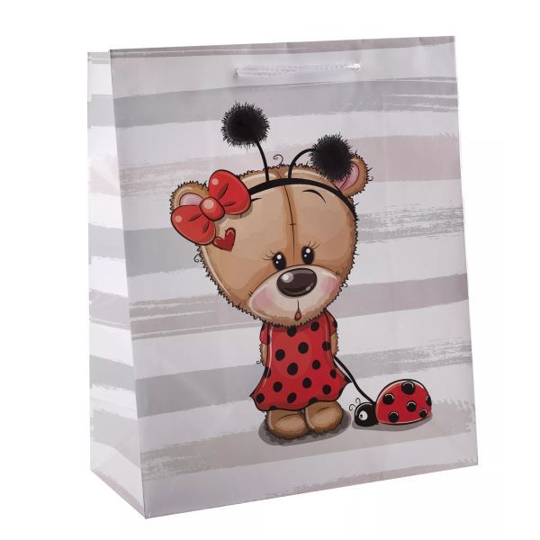 Torba prezentowa z wzorem misia - 18 x 23 cm