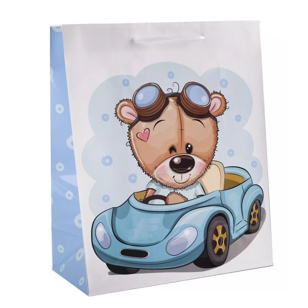 Torba prezentowa z motywem misia - 18 x 23 cm