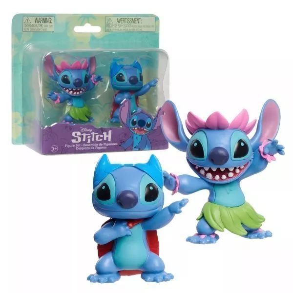 Zestaw 2 figurek Stitch - Hula i Superbohater