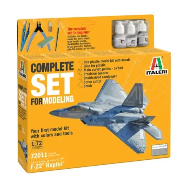 Italeri: Zestaw modelarski F-22 Raptor - komplet, skala 1:72