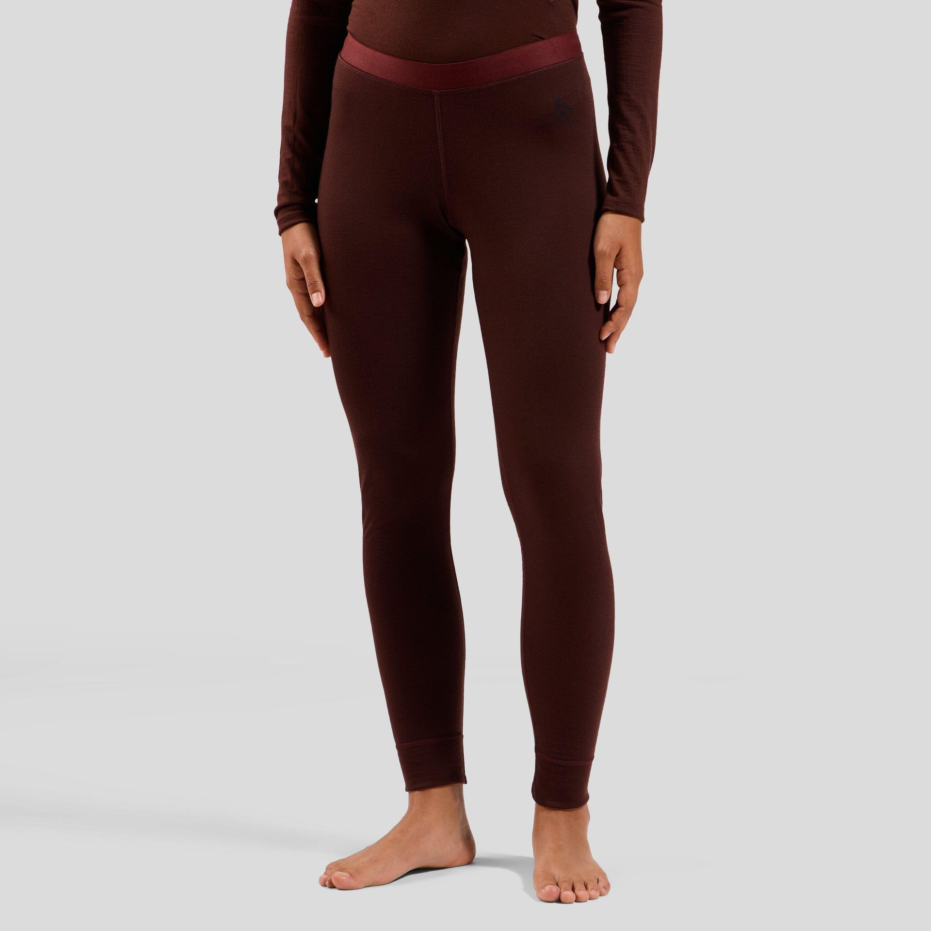 Legginsy termoaktywne damskie ODLO Merino 200 BL Bottom Long brązowe S