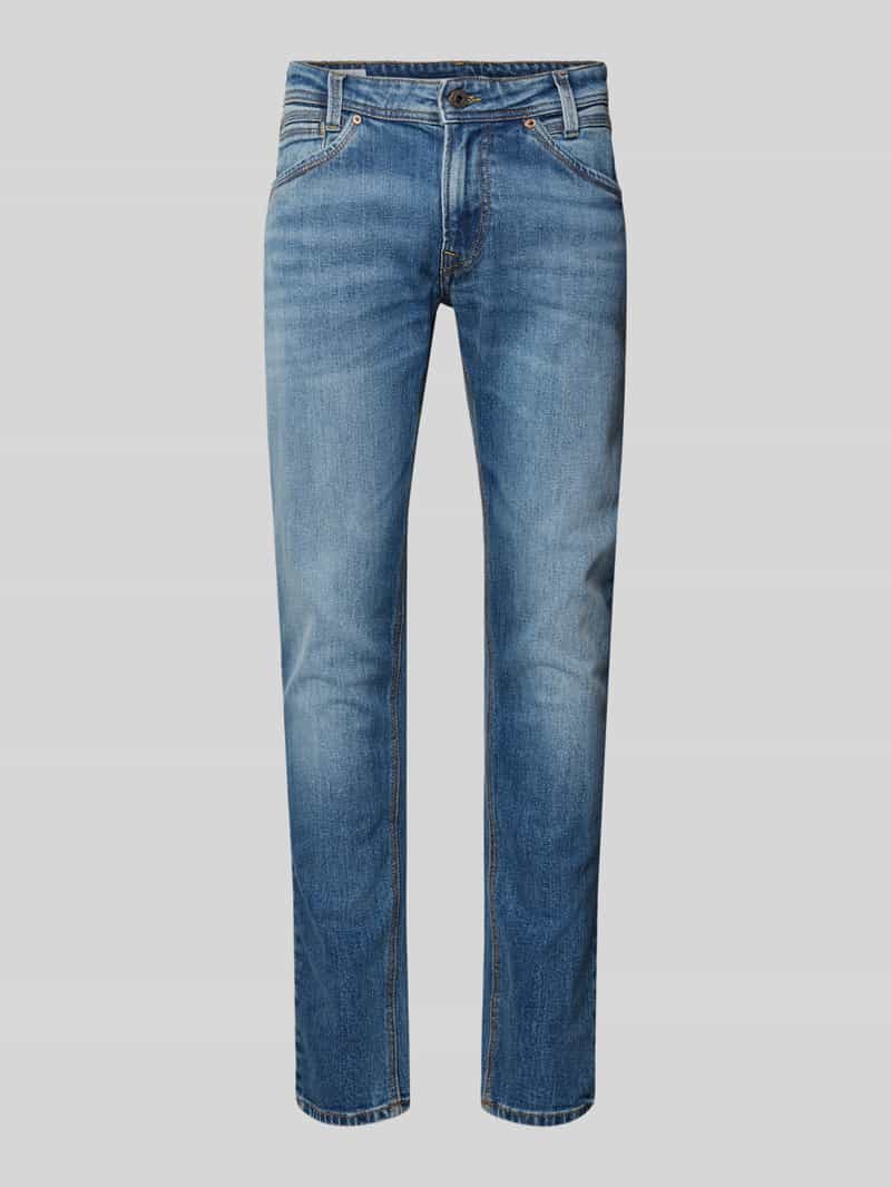 Jeansy o kroju tapered fit z mieszanki bawełny model ‘SPIKE’