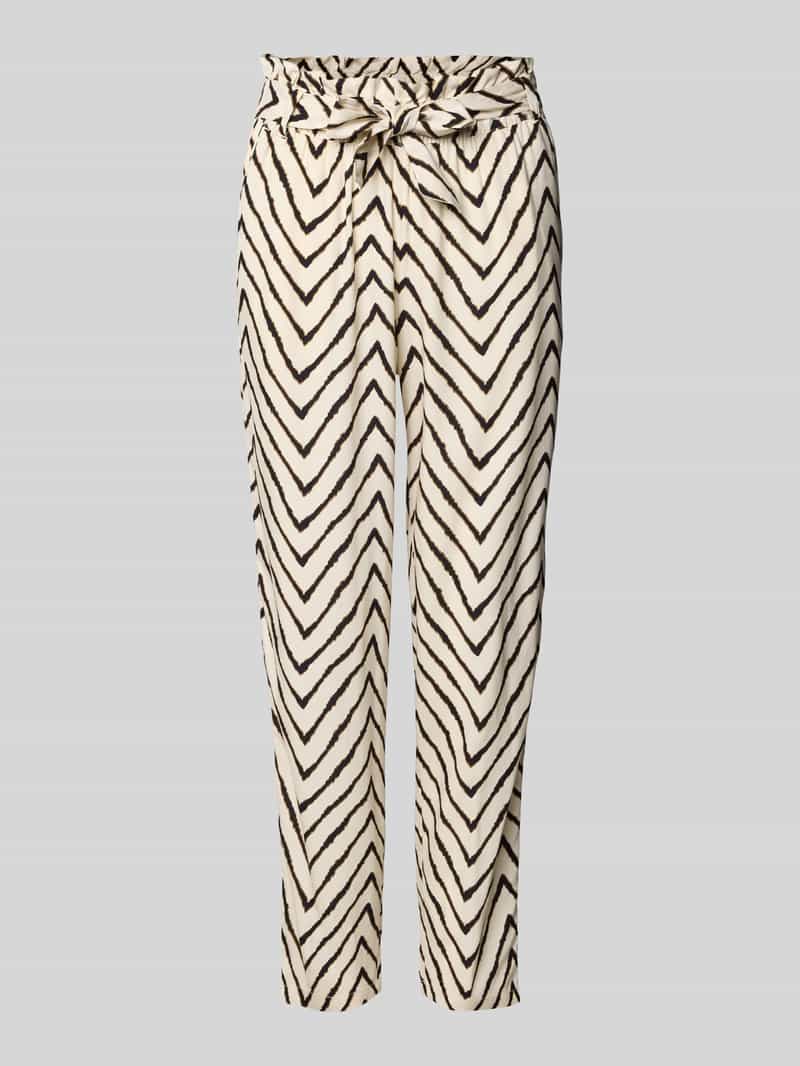 Spodnie typu paperbag o kroju slim fit z czystej wiskozy