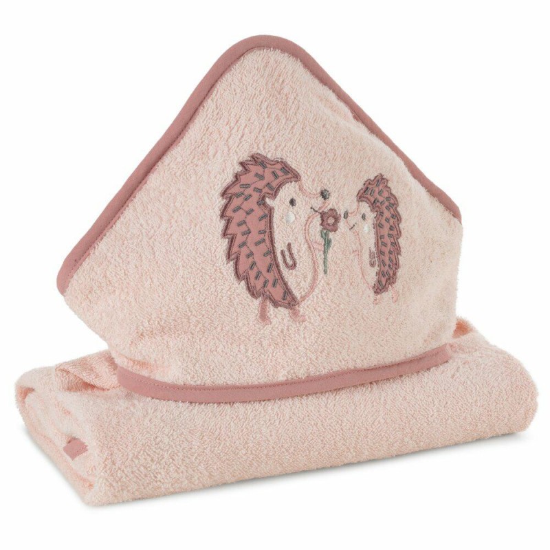 Ręcznik z kapturem BABY68 róż 100x100 cm