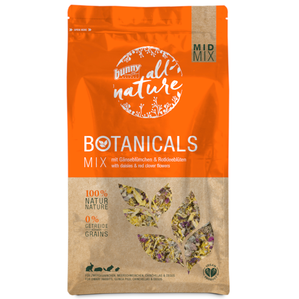 Bunny All Nature Botanicals Mid Mix, stokrotka i kwiat czerwonej koniczyny - 3 x 120 g