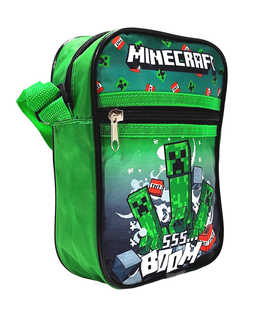 Zielona torba listonoszka Minecraft 20,5 x 15 cm