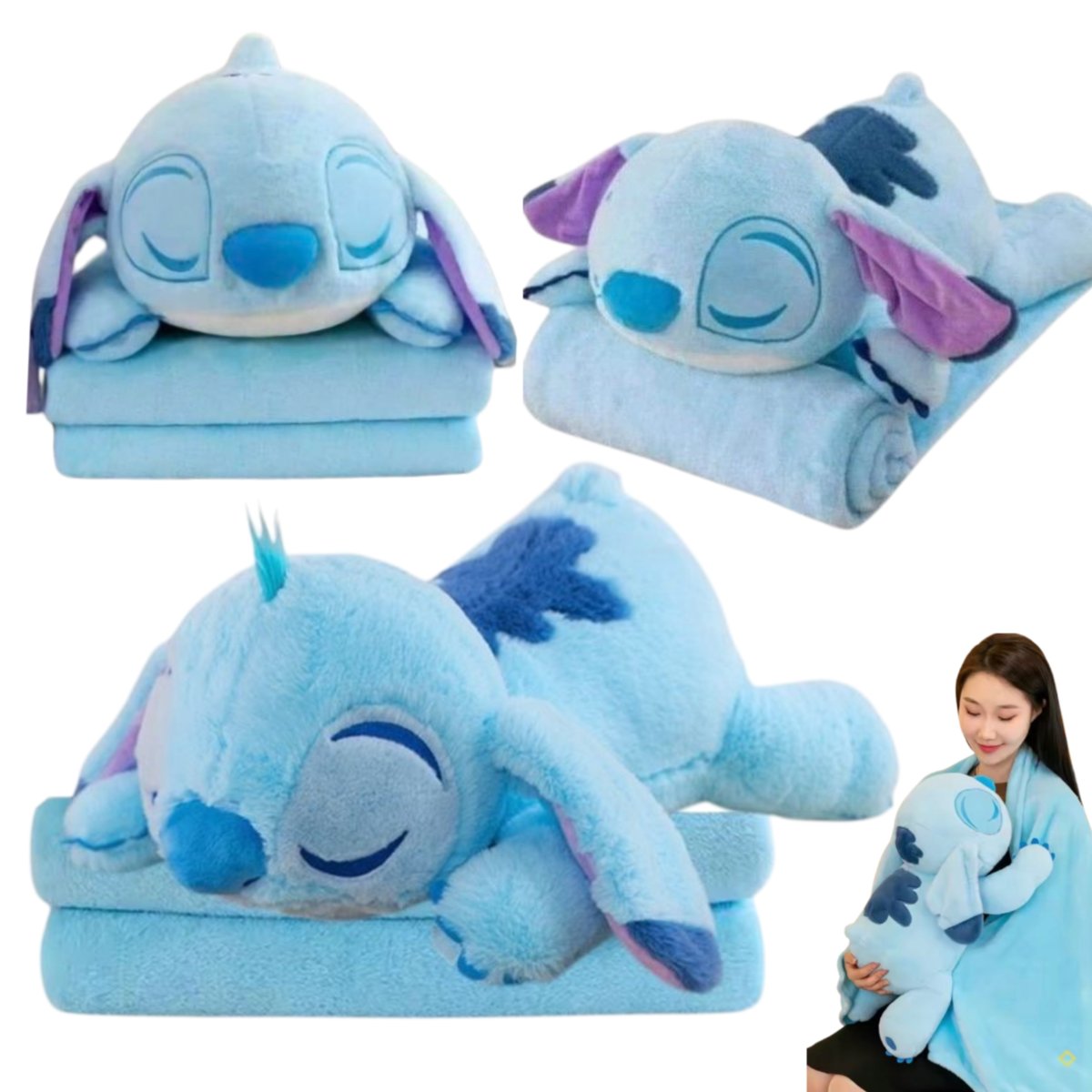 Maskotka Stich i Lilo 3w1 DUŻA PLUSZOWA ZABAWKA Z KOCYKIEM MIŚ PRZYTULANKA