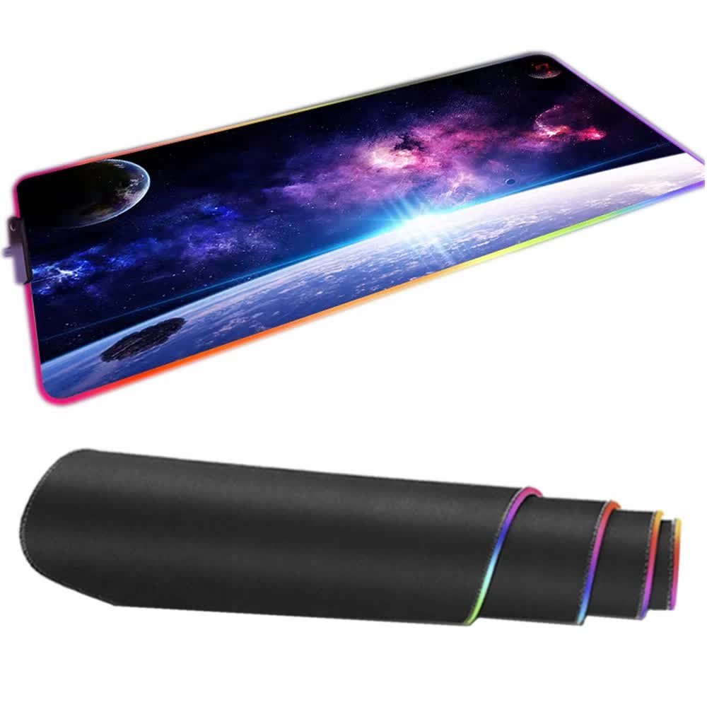 PODKŁADKA pod myszkę mysz podświetlana 80x30 LED na biurko XXL mata KOSMOS