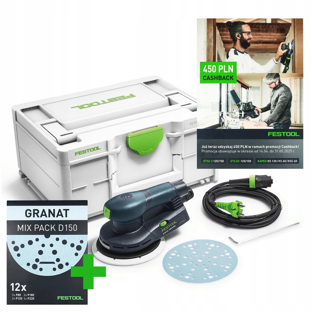 Festool SZLIFIERKA MIMOŚRODOWA ETS EC 125/3 EQ-Plus SILNIK BEZSZCZOTKOWY
