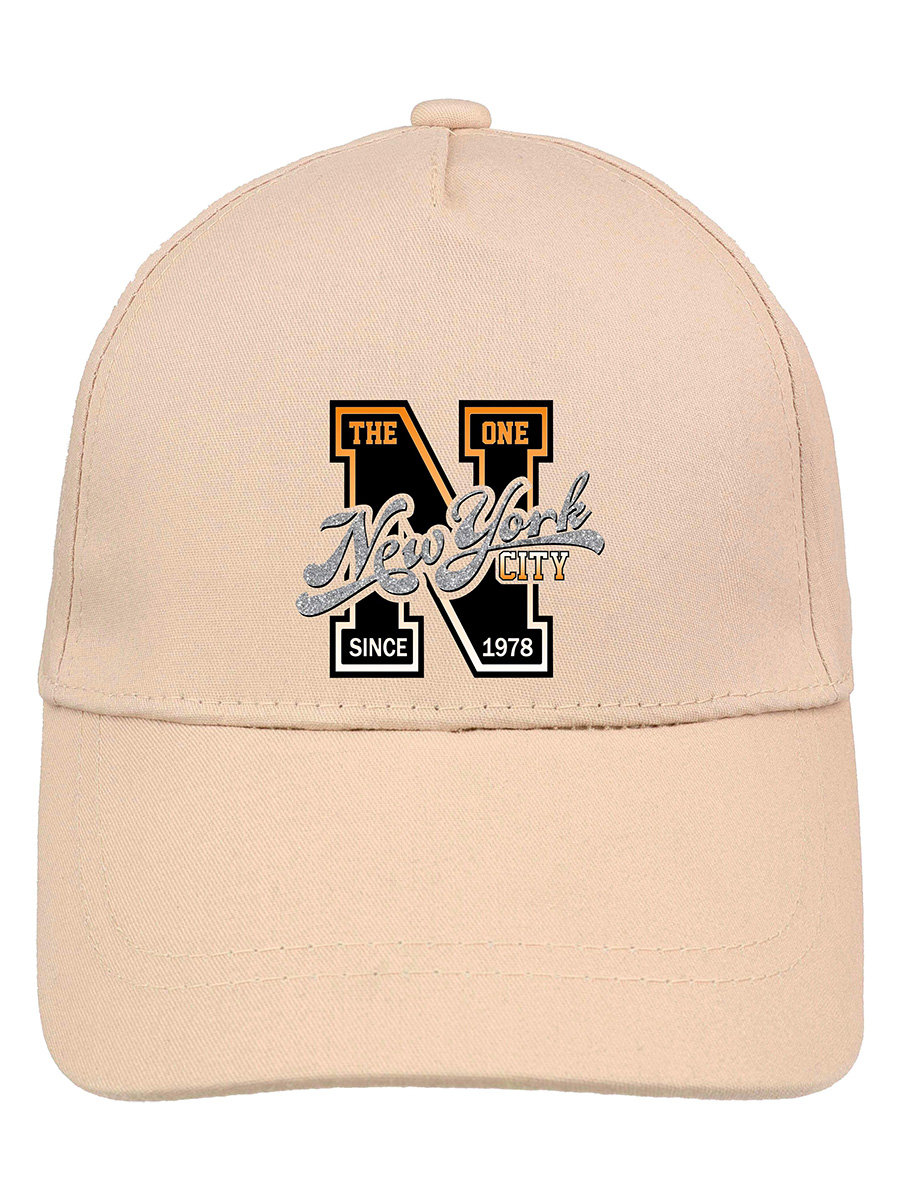 Chłopięca czapka z daszkiem NYC beżowa Ambra Biz