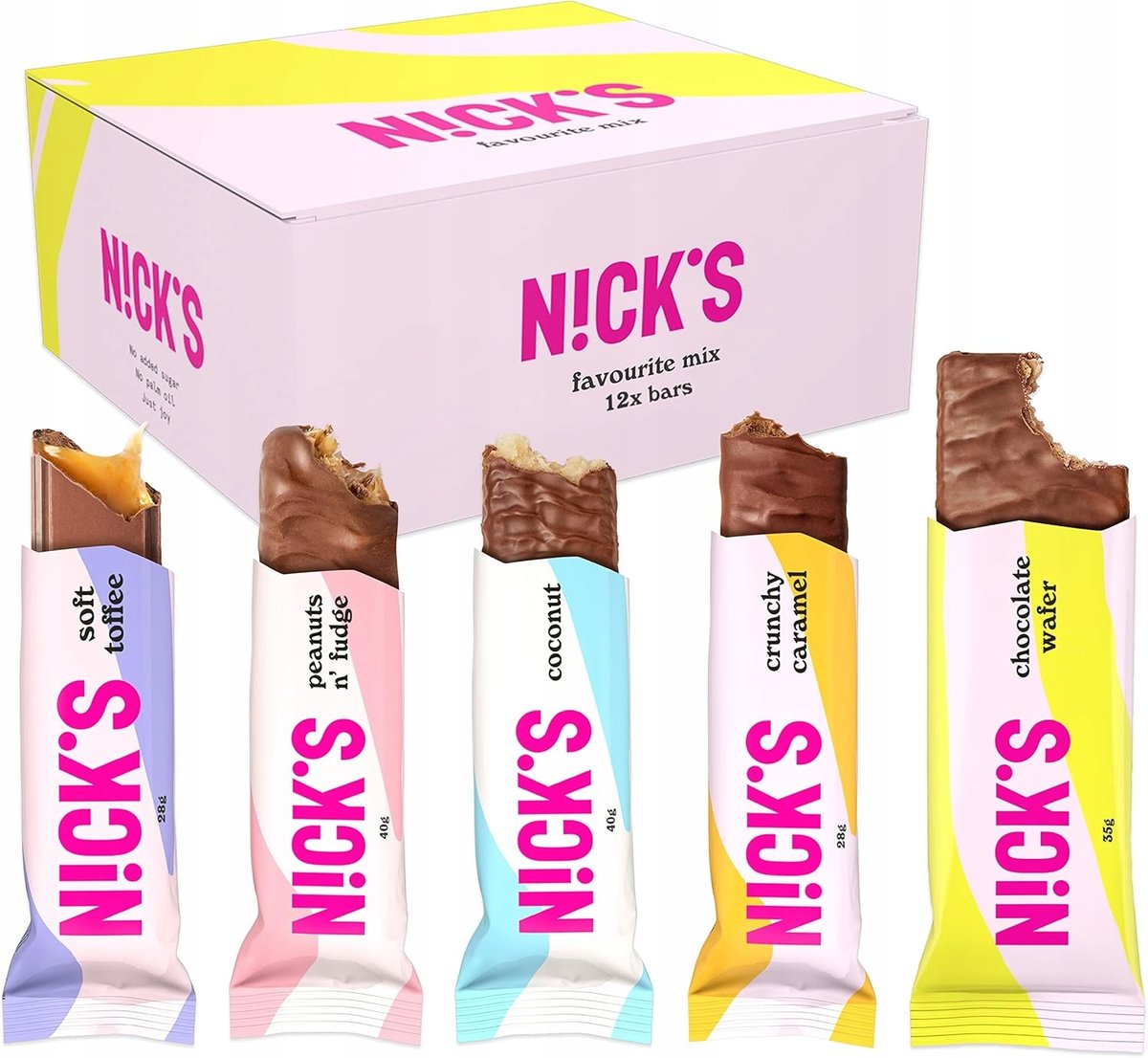 12x Baton NICKS KETO Low Carb Różne smaki Bez Cukru W Czekoladzie Fit Mix