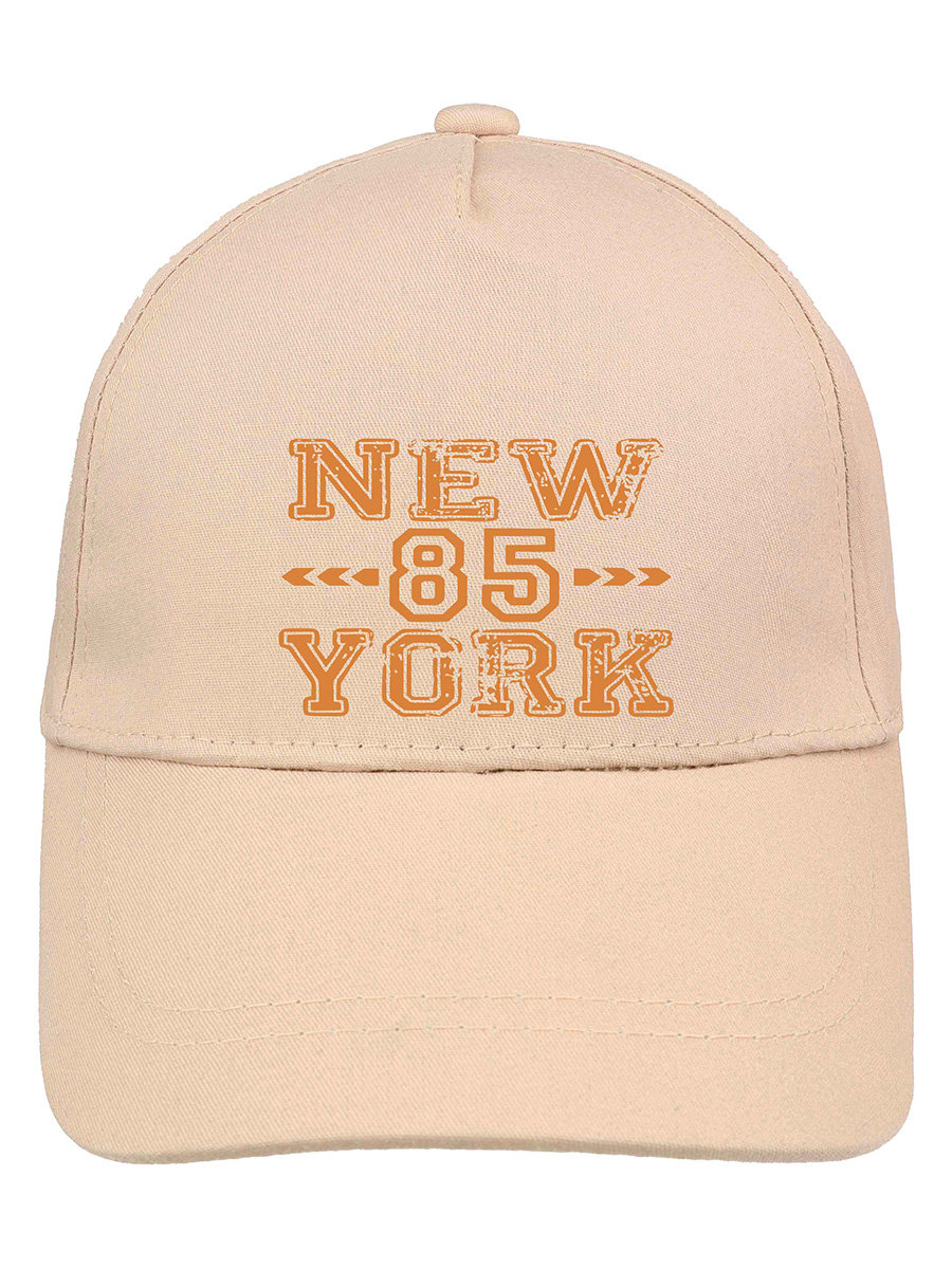 Chłopięca czapka z daszkiem 85 New York beżowa Ambra Biz