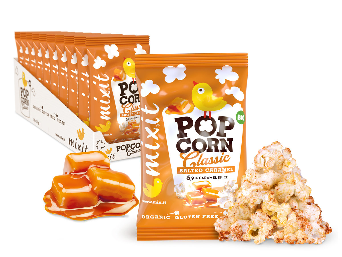 Mixit bio popcorn do kieszeni- słony karmel, 13g