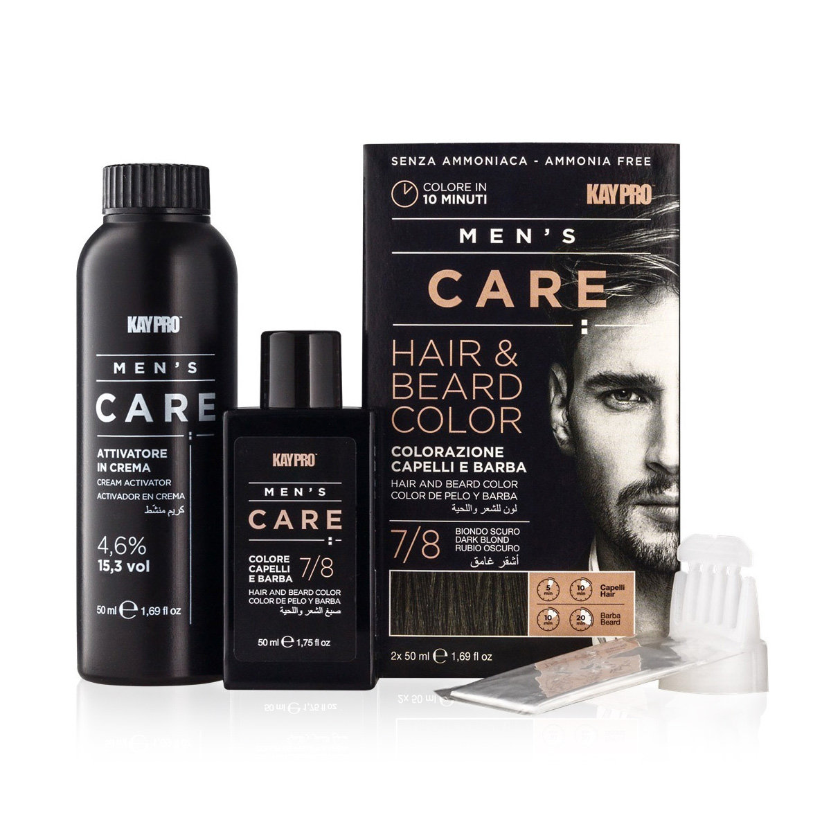 KayPro Men's Care 7/8 – Odsiwiacz dla mężczyzn – ciemny blond, 2 x 50 ml