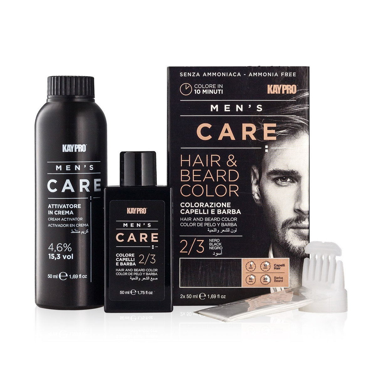 KayPro Men's Care 2/3 – Odsiwiacz dla mężczyzn – czarny, 2 x 50 ml