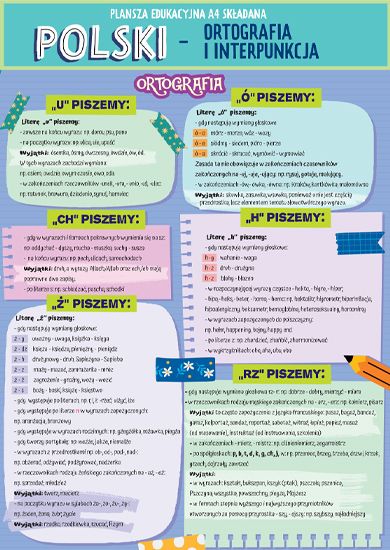 Karta edu składana j. polski - polszczyzna A4 - artykuł papierniczy