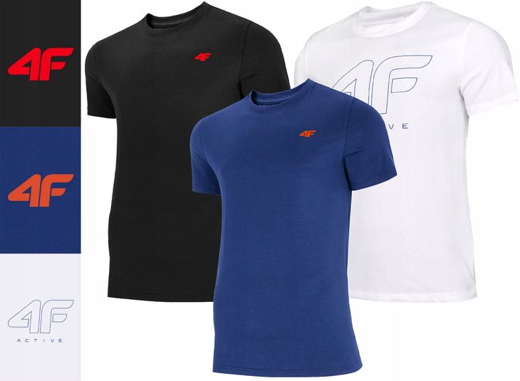 Koszulka Męska 4f Zestaw 3 Szt. Tz53 T-shirt Podkoszulek Na Co Dzień M