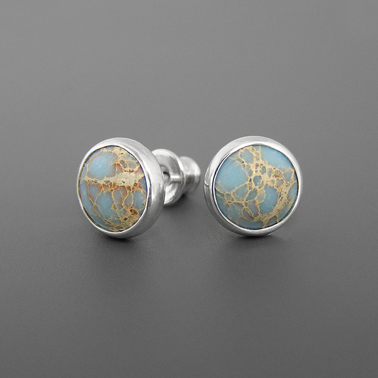 Kolczyki z jaspisem - srebro