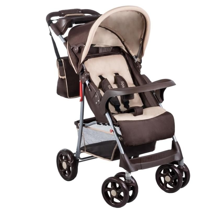 Wózek Spacerowy Spacerówka – Lekki Składany Z Akcesoriami I Amortyzacją Lionelo Emma Plus Brown/Beige