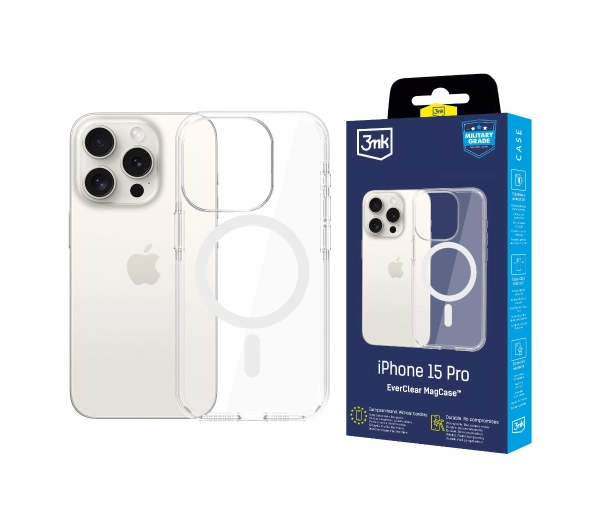 3mk EverClear MagCase do iPhone 15 Pro Przezroczysty