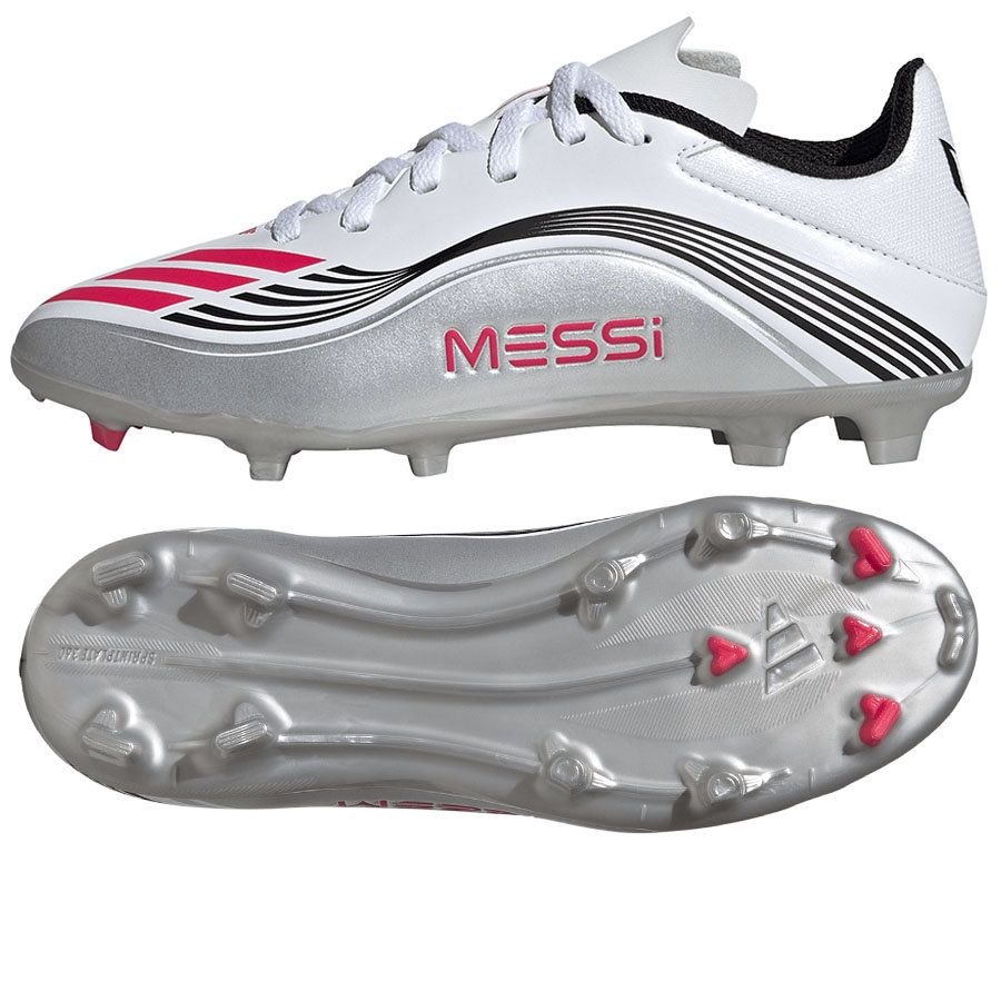 Buty adidas F50 Messi League Jr FG/MG JP7454 biały 36 2/3